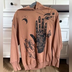 Urban outfitters graphic hoodie, size: S, color: brown